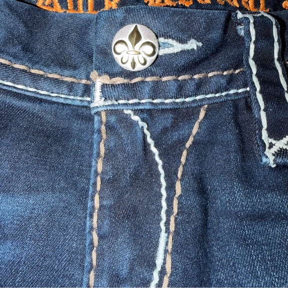 Rock Revival 27 (28X33) Saralyn Easy Skinny Low rise Dark Embroidery Flap Pocket - Picture 8 of 12